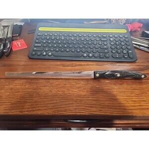Cutco 1724 1989 DD Serrated 9¾" Slicer Knife Black Swirl Handle - Nice